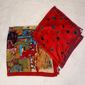 Elaine Gold & Tristan square silk scarfs lot